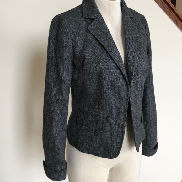 WOOL HERRINGBONE TWEED BLAZER - Picture 2 of 5